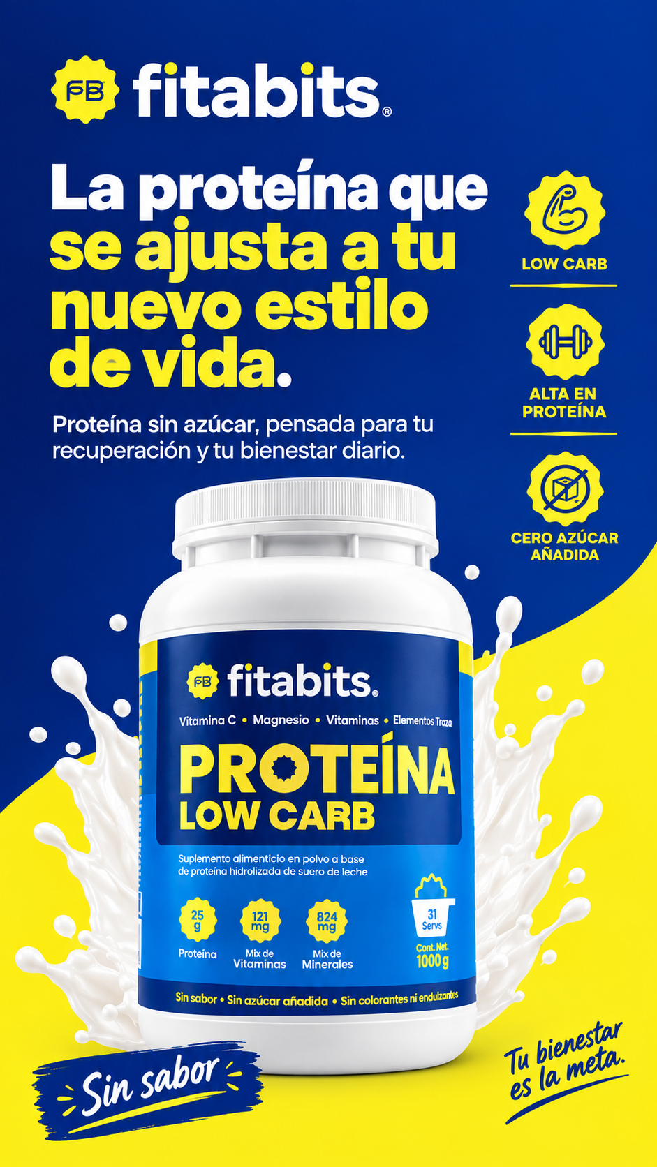 Fitabits Proteína Low Carb sabor Vainilla